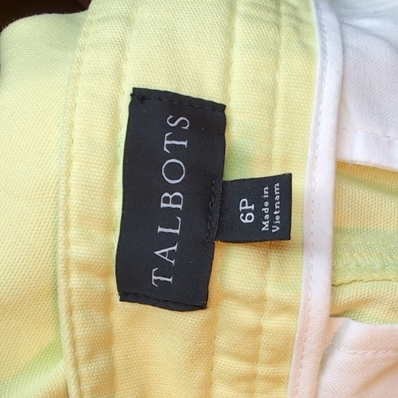 Talbots Sailor Capris Wide Leg Cropped Capri Pants  Bright Lemon Sz 6P - Picture 8 of 10